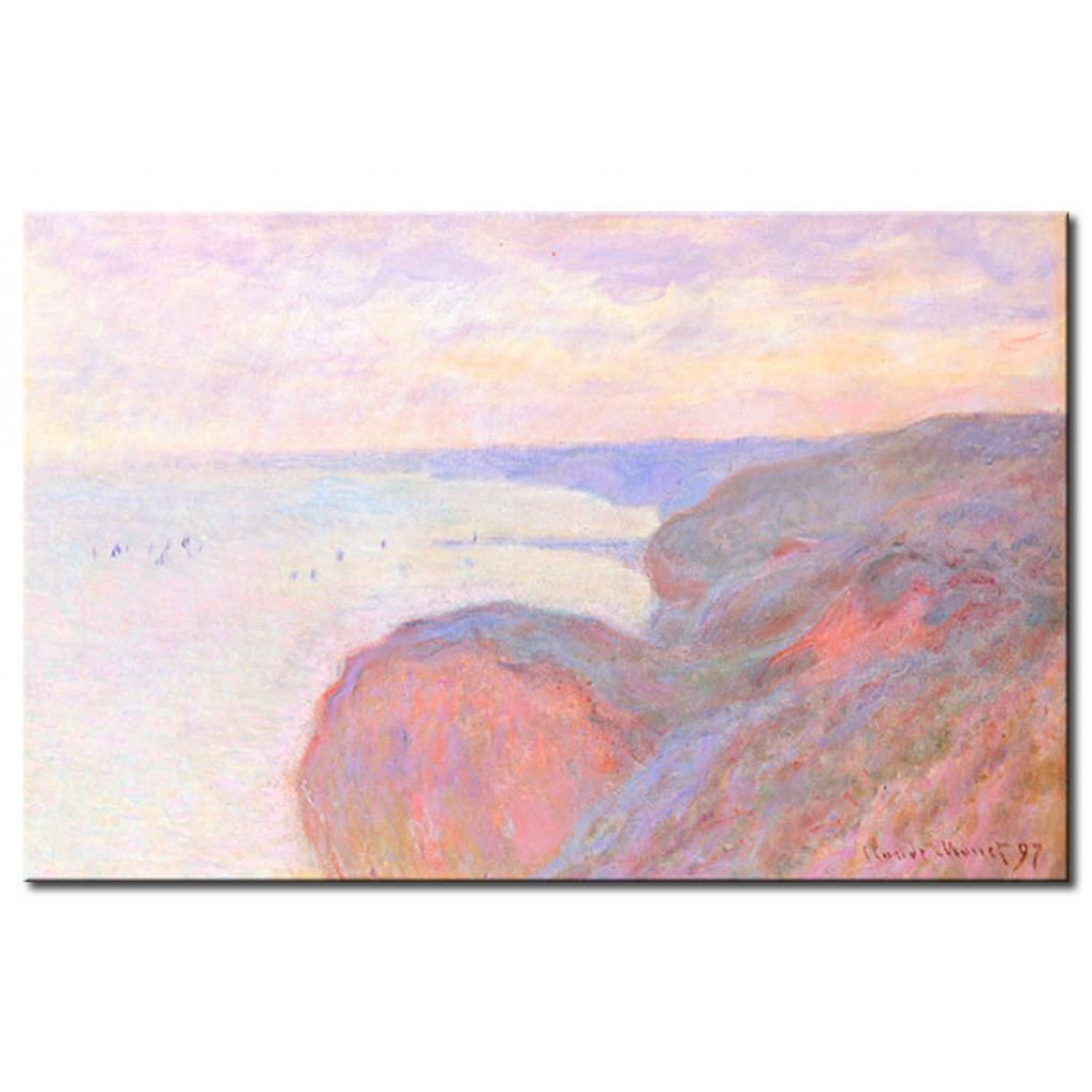 Schilderij  Claude Monet: Sur La Falaise Près Dieppe, Ciel Couvert