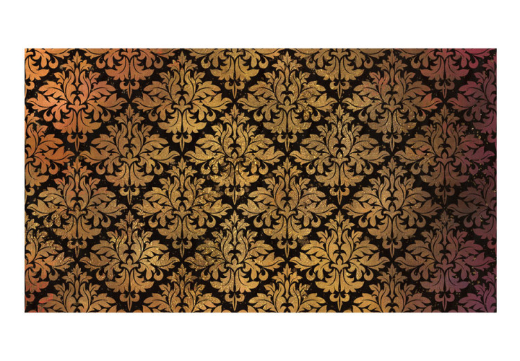 Photo Wallpaper Golden baroque - black background with regular gold ornaments 88842 additionalImage 1