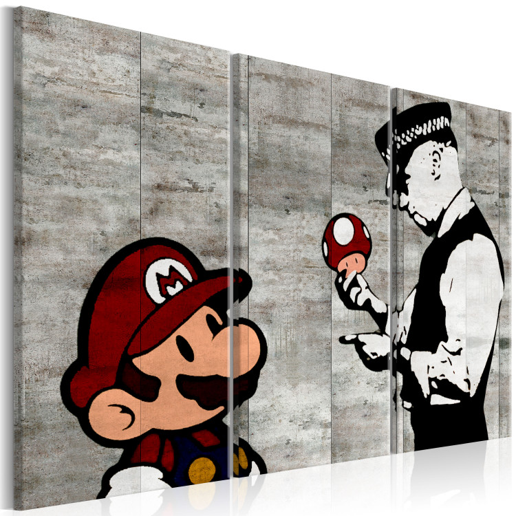 Pintura em tela Banksy: Mario Bros 98542 additionalImage 2