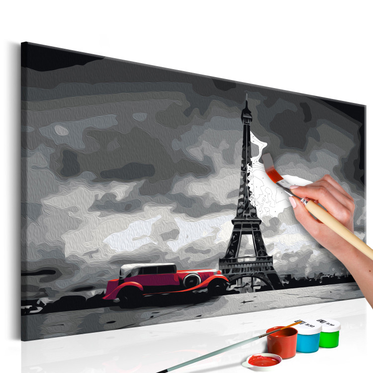 Wandbild zum Malen nach Zahlen Paris (Rote Limousine) 107152 additionalImage 3