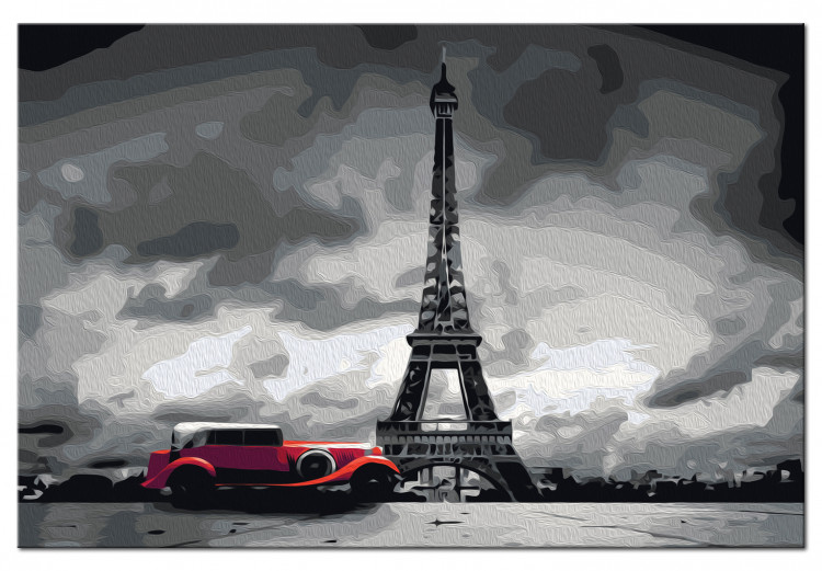 Wandbild zum Malen nach Zahlen Paris (Rote Limousine) 107152 additionalImage 6