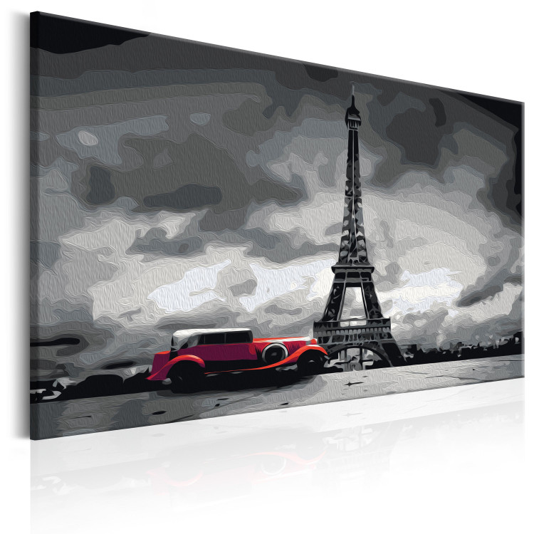 Wandbild zum Malen nach Zahlen Paris (Rote Limousine) 107152 additionalImage 5