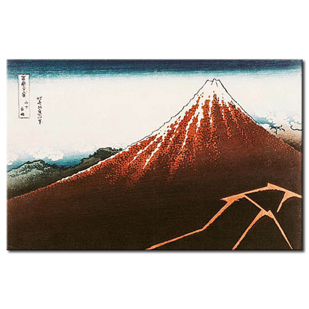 Schilderij  Hokusai Katsushika: Fuji Above The Lightning', From The Series '