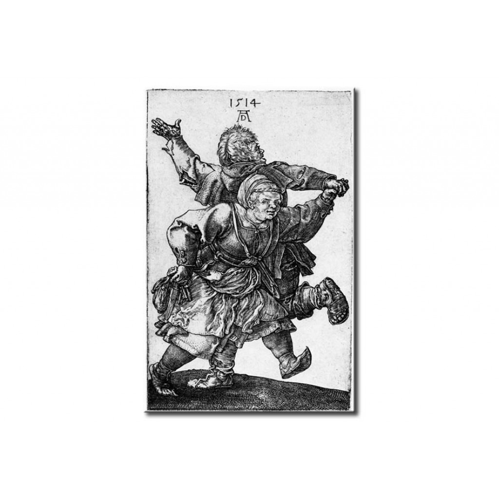 Schilderij  Albrecht Dürer: Tanzendes Bauernpaar