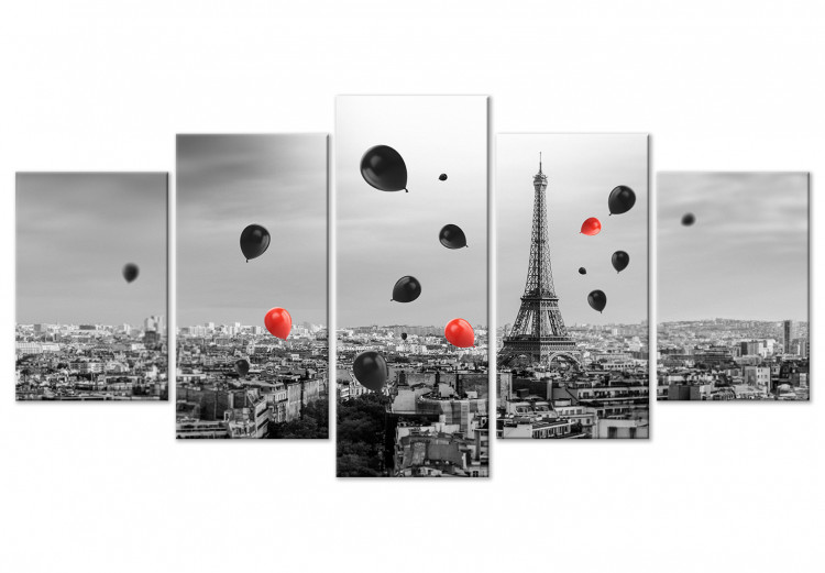Paryski balonik (5-częściowy) szeroki czerwono-czarny
