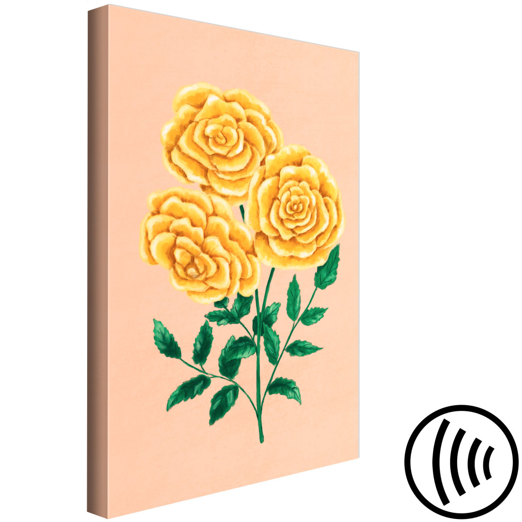 Schilderij  Rozen: Yellow Roses (1 Part) Vertical