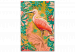 Obraz do malowania po numerach Wśród listowia - różowy ptak na dekoracyjnym zielonym tle 145152 additionalThumb 5