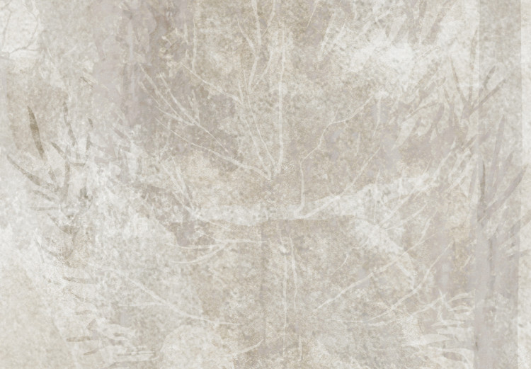 Fototapeta Senny las - grafika z drzewami na kamiennym beżowo-szarym tle 145252 additionalImage 4