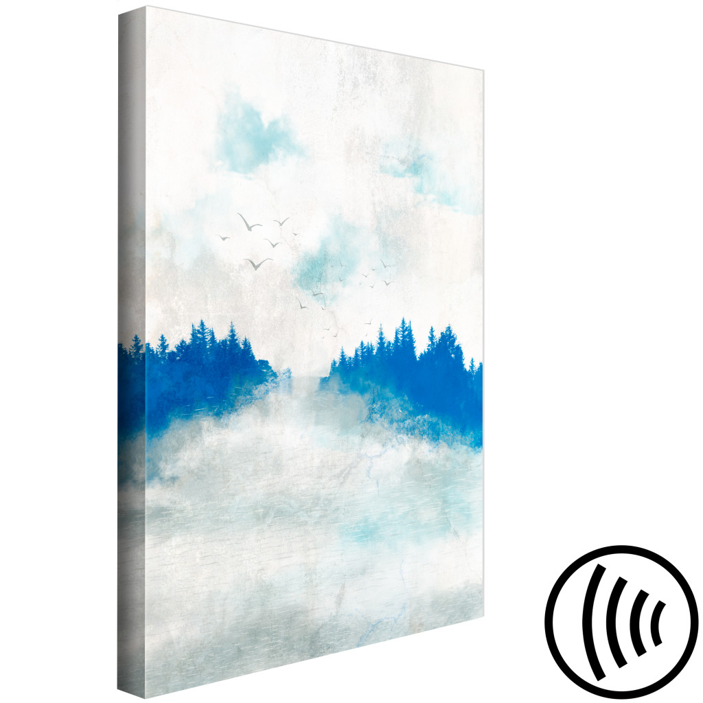 Pintura Blue Forest - Painted Hazy Landscape In Blue Tones