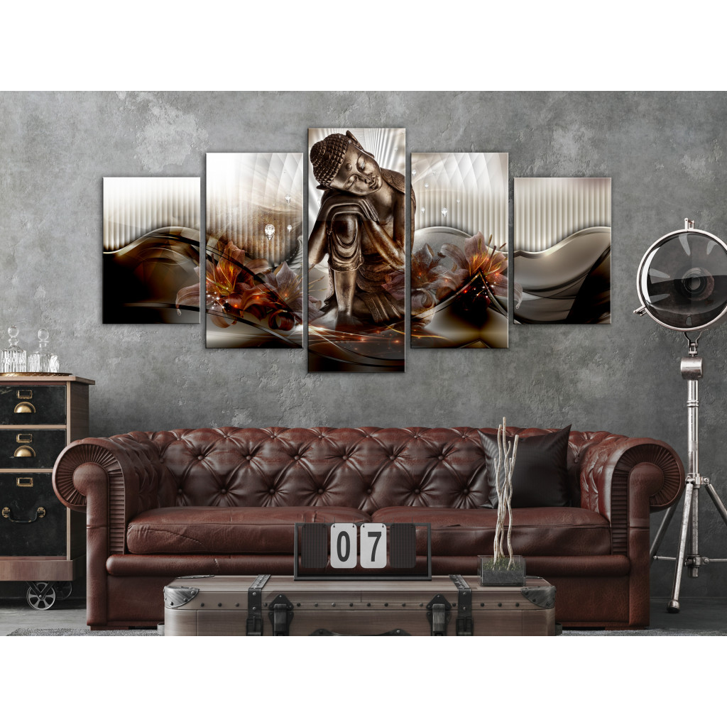Quadro Buddha - Resting Prophet Wrapped In Dark Lilies