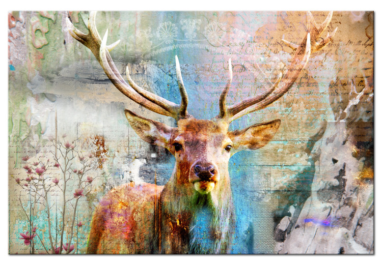 Acrylic Print Deer on Wood [Glass] 150952 additionalImage 2