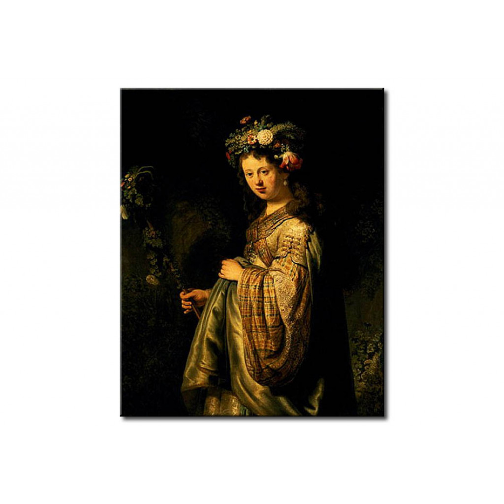 Schilderij  Rembrandt: Saskia As Flora
