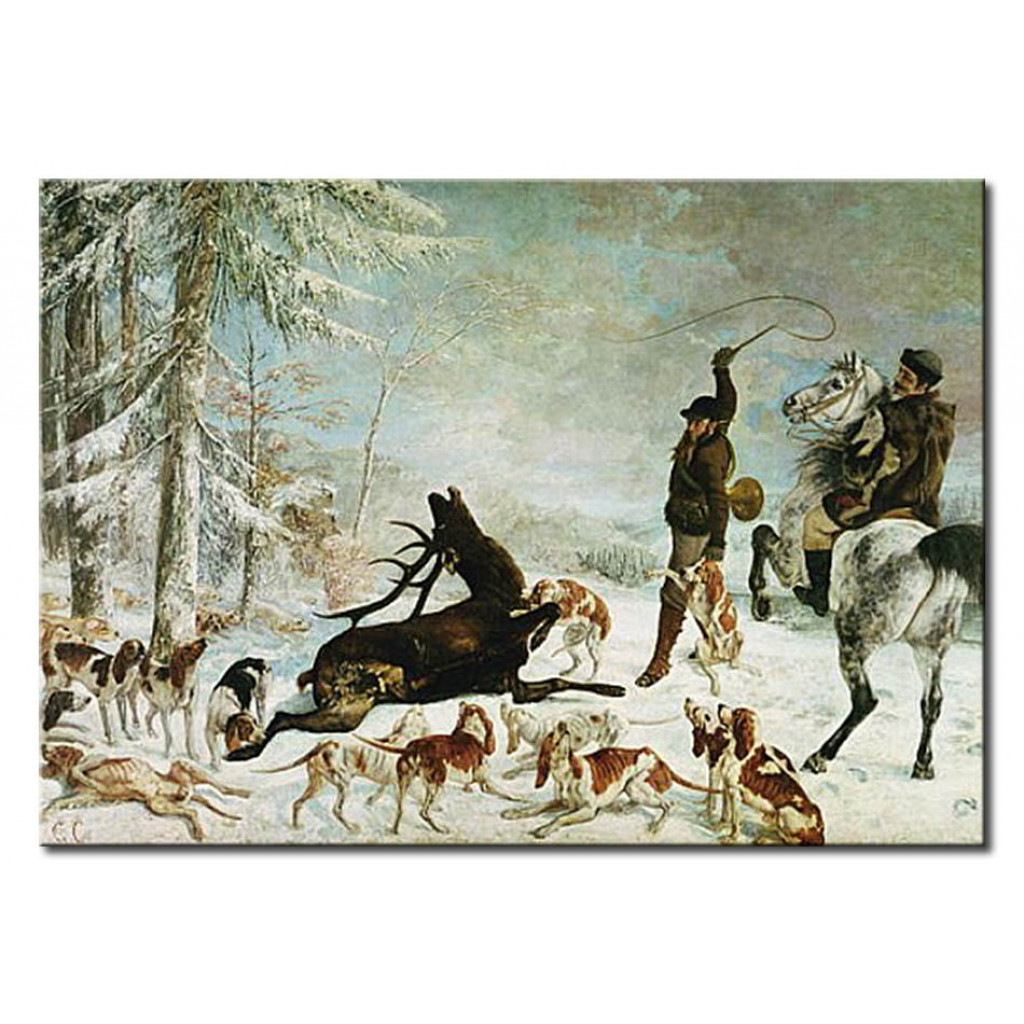Schilderij  Gustave Courbet: The Death Of The Deer