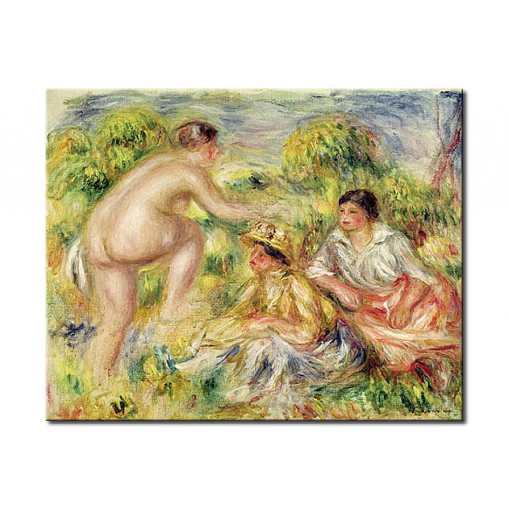 Schilderij  Pierre-Auguste Renoir: Young Girls In The Countryside