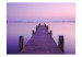Wall Mural Purple Sunset - Serene Lake Landscape with a Pier in the Center 60252 additionalThumb 1