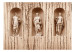 Mural de parede Mistura Cultural - três figuras antigas em madeira em estilo retrô 61952 additionalThumb 1