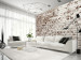 Photo Wallpaper Destroyed architecture - background with the pattern of a destroyed white brick wall 65552