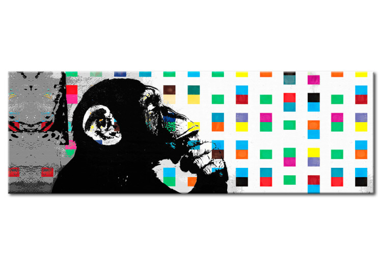 Quadro su vetro acrilico Banksy: The Thinker Monkey [Glass] 94552 additionalImage 2