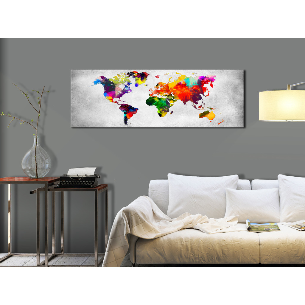 Schilderij  Kaarten Van De Wereld: World Map: Coloured Revolution