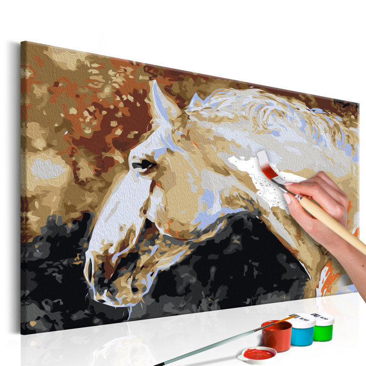 Wandbild zum Malen nach Zahlen Weißes Pferd 107162 additionalImage 3