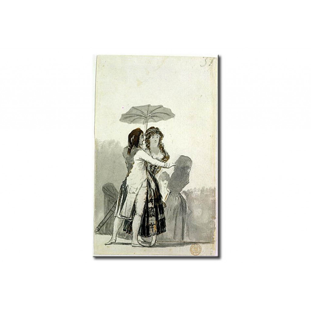 Tavla Couple With A Parasol