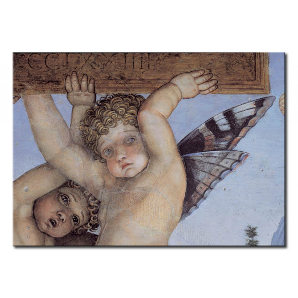 Schilderij  Andrea Mantegna: Putti Holding Dedicatory Tablet