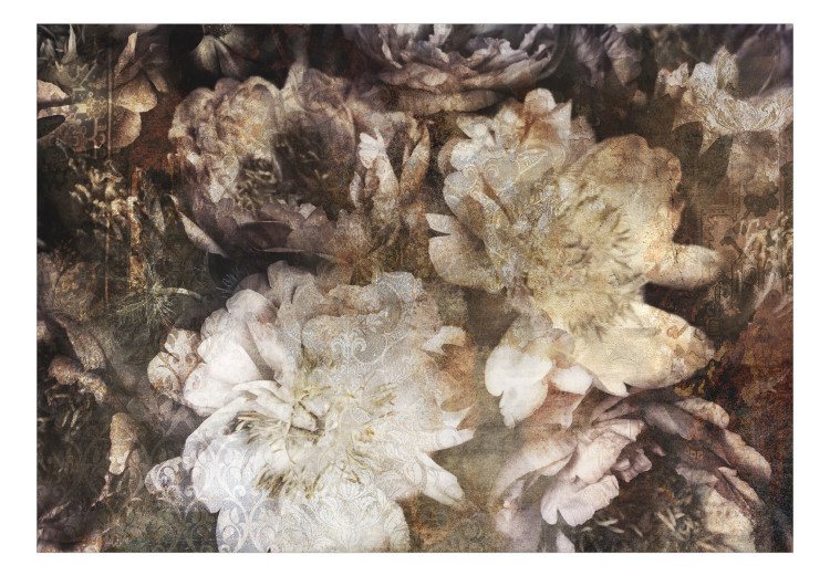 Fototapeta Abstrakcja - natura z kwiatami w odcieniach brązu i efektem błysku 131762 additionalImage 1