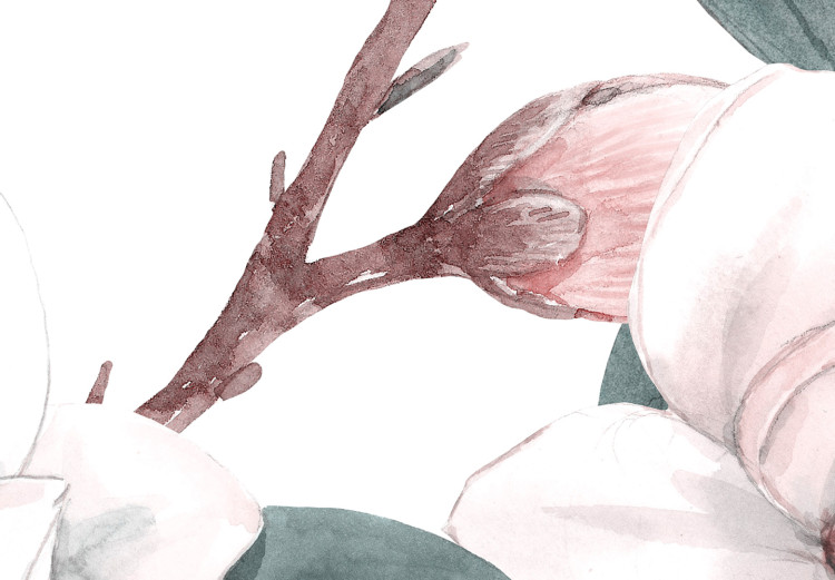 Papier peint Magnolias de printemps - nature dans les tons de vert, blanc et rose 137262 additionalImage 4