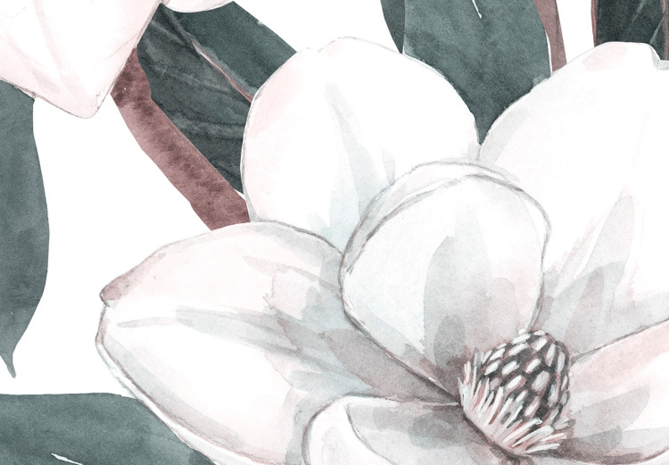 Papier peint Magnolias de printemps - nature dans les tons de vert, blanc et rose 137262 additionalImage 3