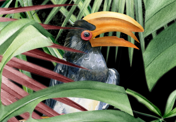 Carta da parati Idillio tropicale - Composizione raffigurante uccelli tra le foglie 142062 additionalImage 3