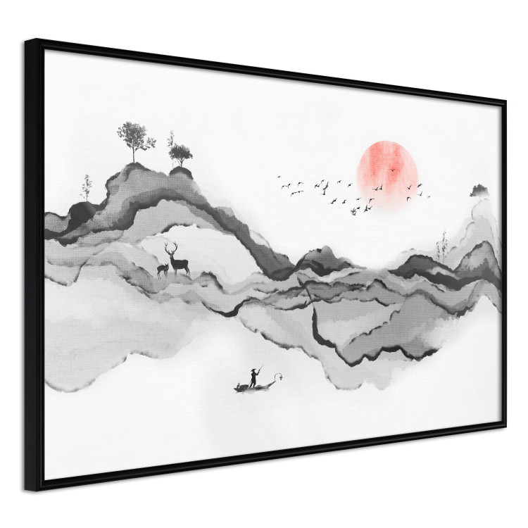 Plakat Akwarelowa natura - abstrakcyjny pejzaż górski w japońskim stylu 145362 additionalImage 4