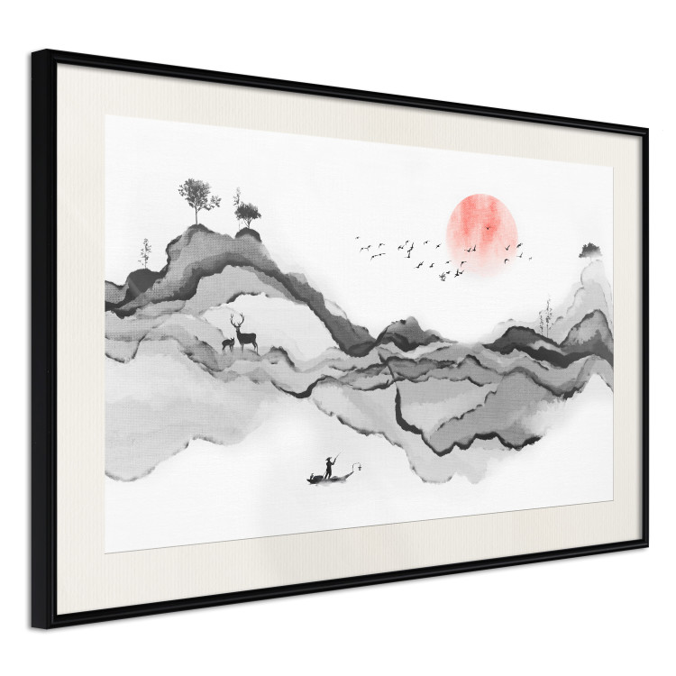 Plakat Akwarelowa natura - abstrakcyjny pejzaż górski w japońskim stylu 145362 additionalImage 10