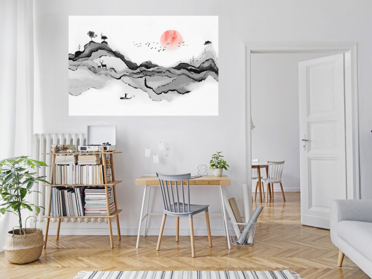 Wall Poster Watercolor Nature - Japanese-Style Abstract Mountain Landscape 145362 additionalImage 9