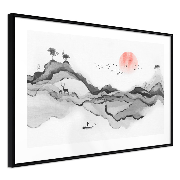Plakat Akwarelowa natura - abstrakcyjny pejzaż górski w japońskim stylu 145362 additionalImage 8