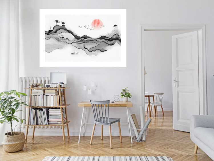 Wall Poster Watercolor Nature - Japanese-Style Abstract Mountain Landscape 145362 additionalImage 13