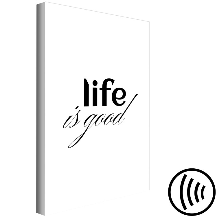 Canvas Art Print Life Is Good - Typographic Composition, Black Lettering on White Background 146162 additionalImage 6