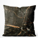 Kissen Velours Liquid marble - a graphite pattern imitating stone with golden streaks 147062