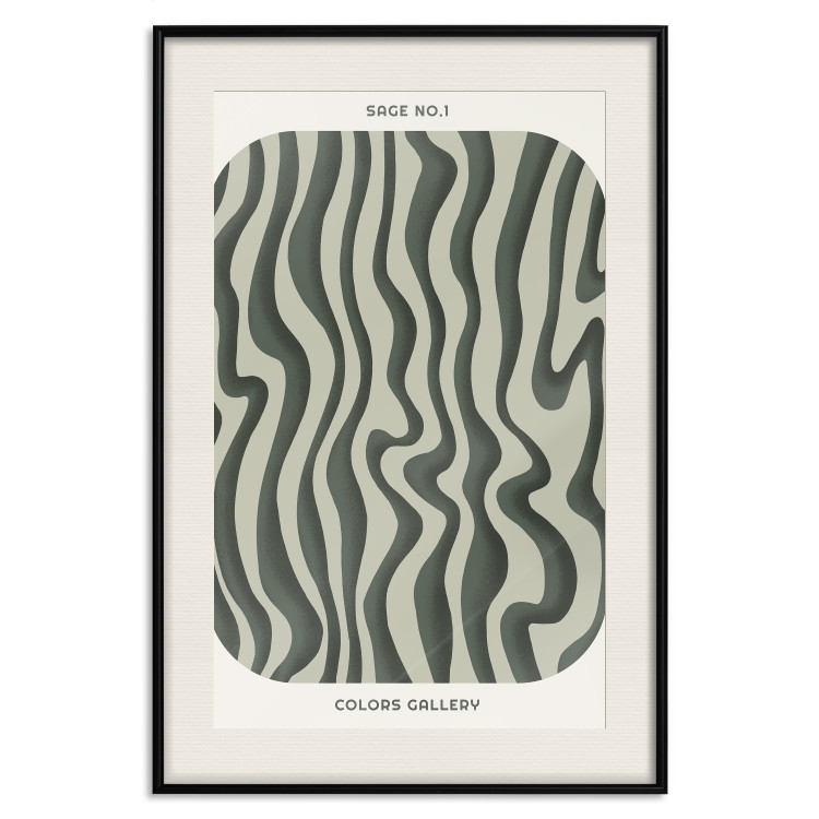 Wall Poster Wavy Shapes - Green Irregular Stripes With a Signature 150062 additionalImage 27