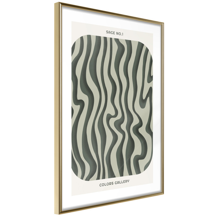 Wall Poster Wavy Shapes - Green Irregular Stripes With a Signature 150062 additionalImage 12