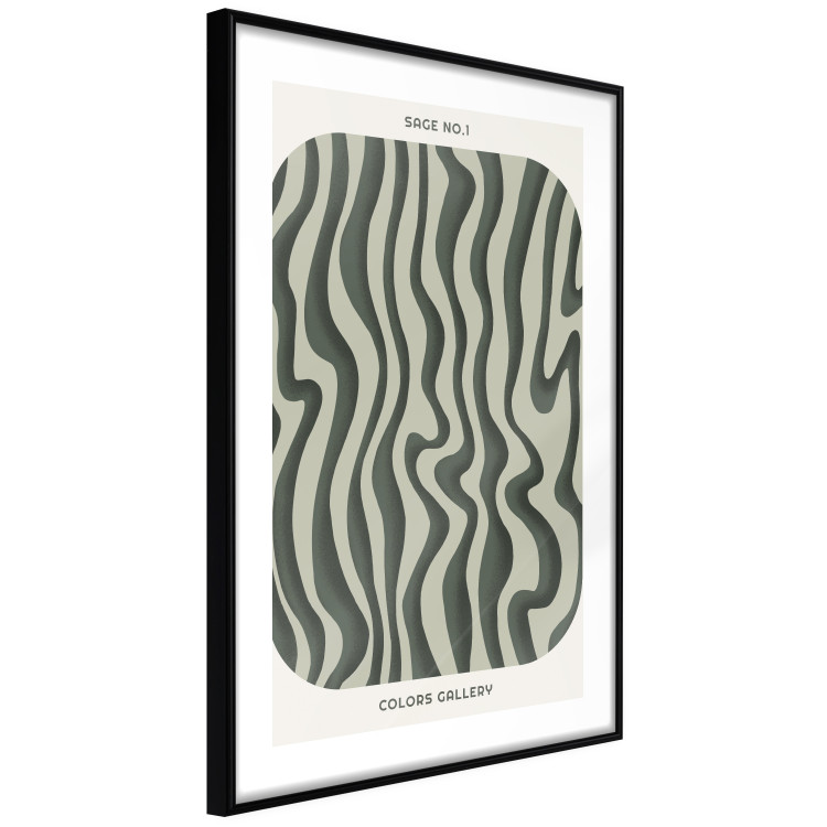 Wall Poster Wavy Shapes - Green Irregular Stripes With a Signature 150062 additionalImage 7
