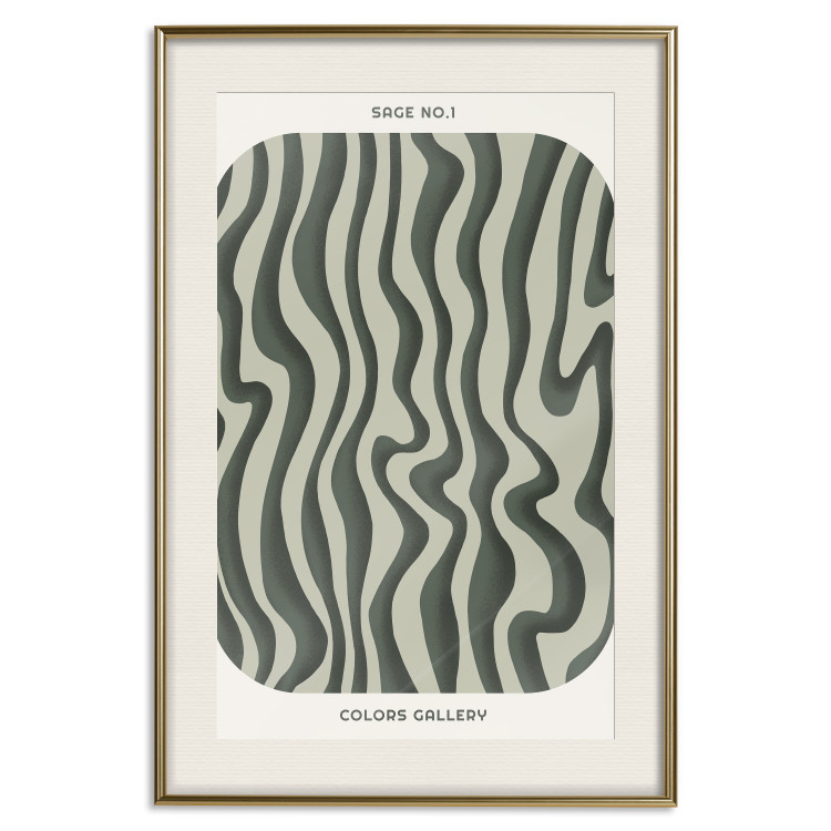 Wall Poster Wavy Shapes - Green Irregular Stripes With a Signature 150062 additionalImage 26