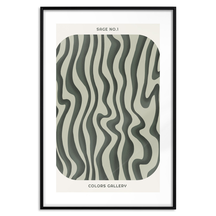 Wall Poster Wavy Shapes - Green Irregular Stripes With a Signature 150062 additionalImage 21
