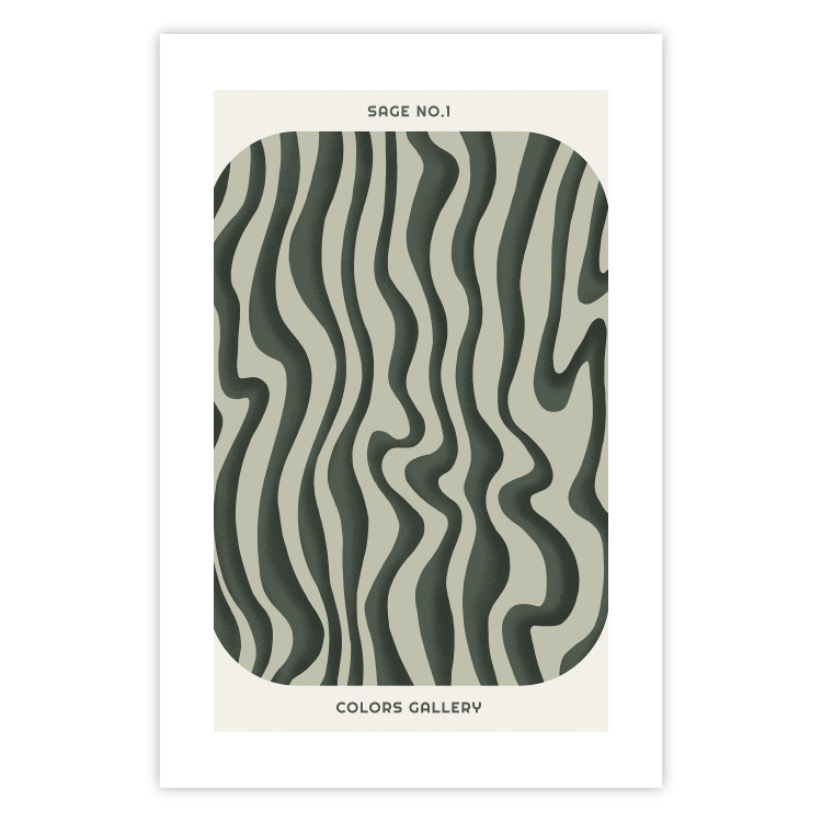 Wall Poster Wavy Shapes - Green Irregular Stripes With a Signature 150062 additionalImage 20