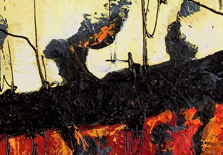 Tableau mural Abstraction (1 pièce) - fantaisie avec soleil lumineux sur fond rouge 46562 additionalImage 2