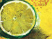 Cadre déco Nature morte (3 pièces) - Composition de citrons sur fond orange 48462 additionalThumb 2