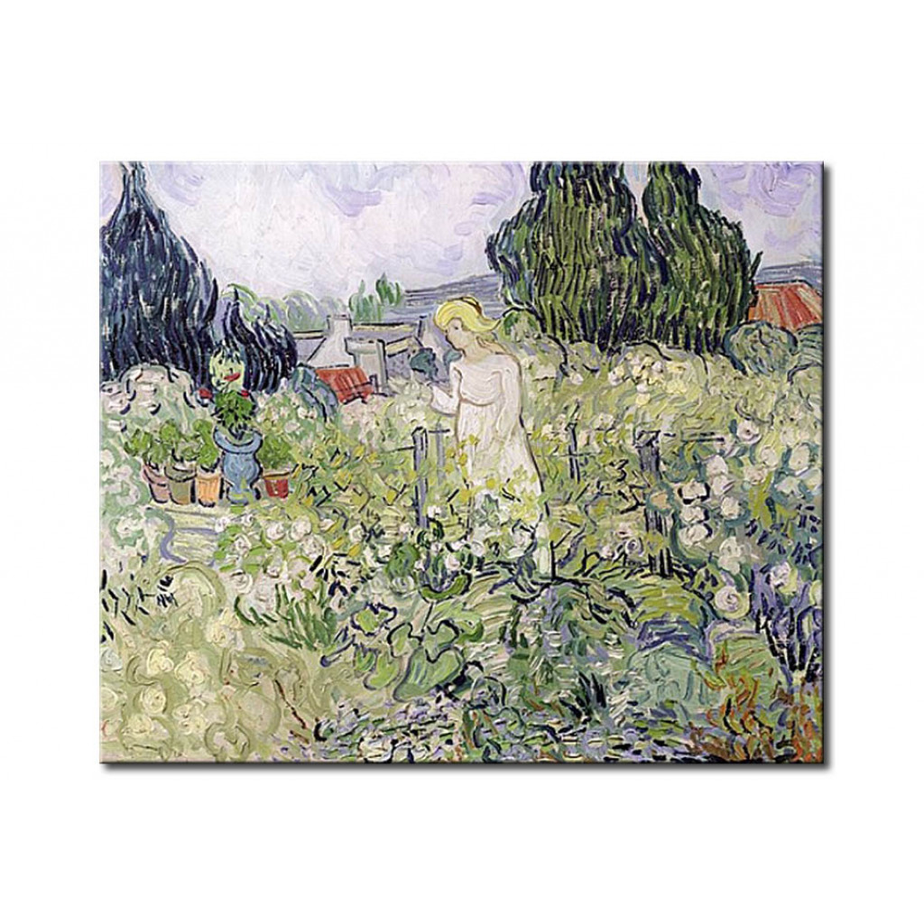 Schilderij  Vincent Van Gogh: Mademoiselle Gachet In Her Garden At Auvers-sur-Oise