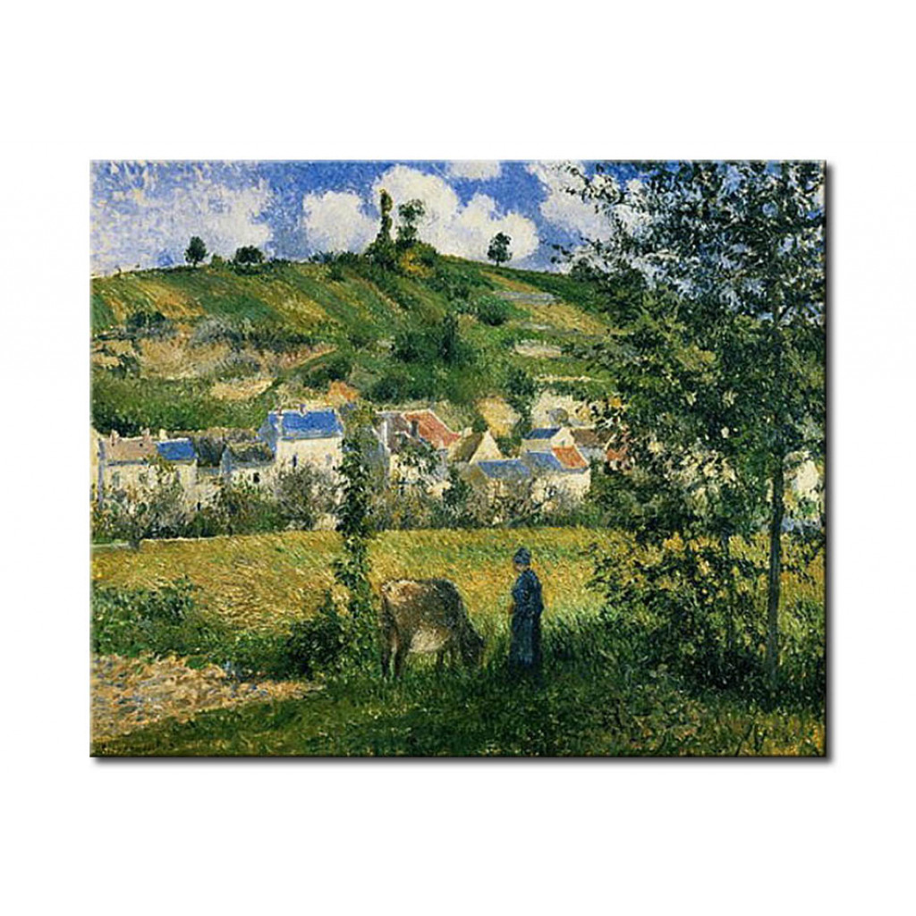 Schilderij  Camille Pissarro: Landscape At Chaponval