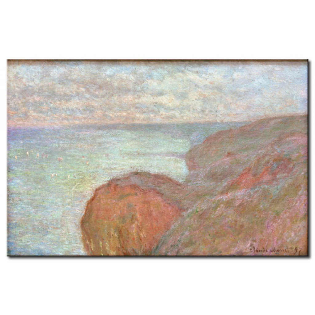Schilderij  Claude Monet: Sur La Falaise Près Dieppe, Ciel Nuageux