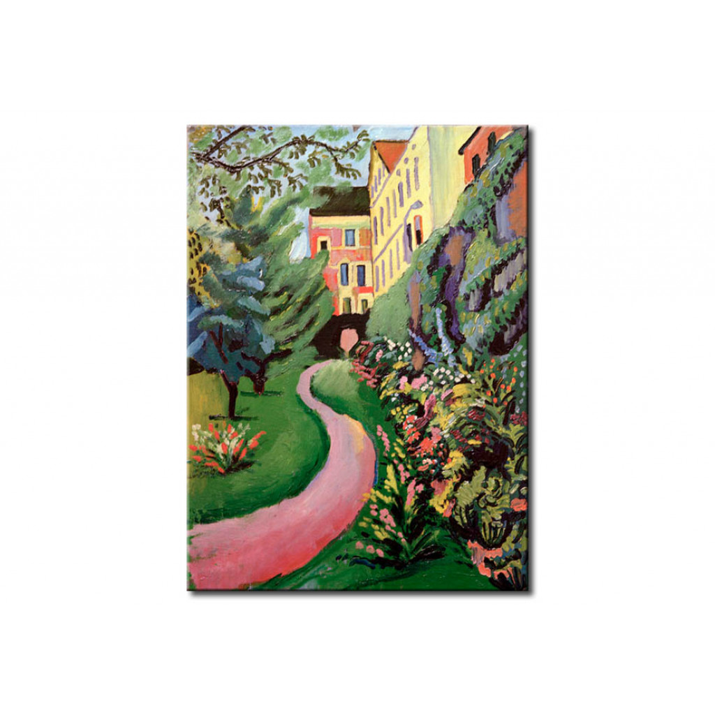Schilderij  August Macke: Unser Garten Mit Blühenden Rabatten