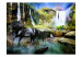 Wall Mural Horse on the background of sky-blue waterfall 59762 additionalThumb 1